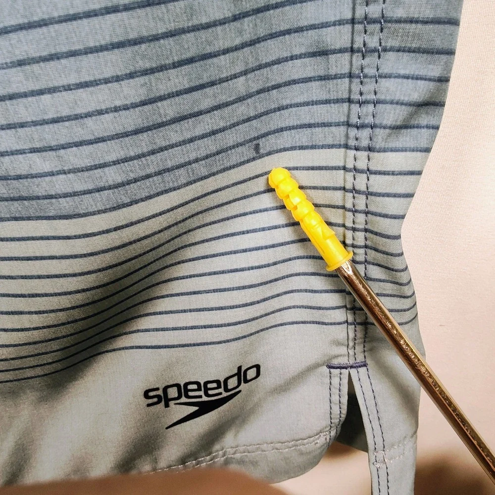Speedo Men's Large Blue Gray Board Shorts Swim Trunks